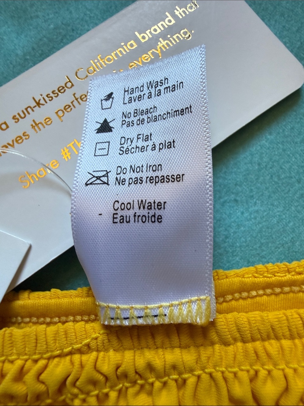 L*Space Golden Yellow Smocked Bikini Bottom NWT - Picture 5 of 5
